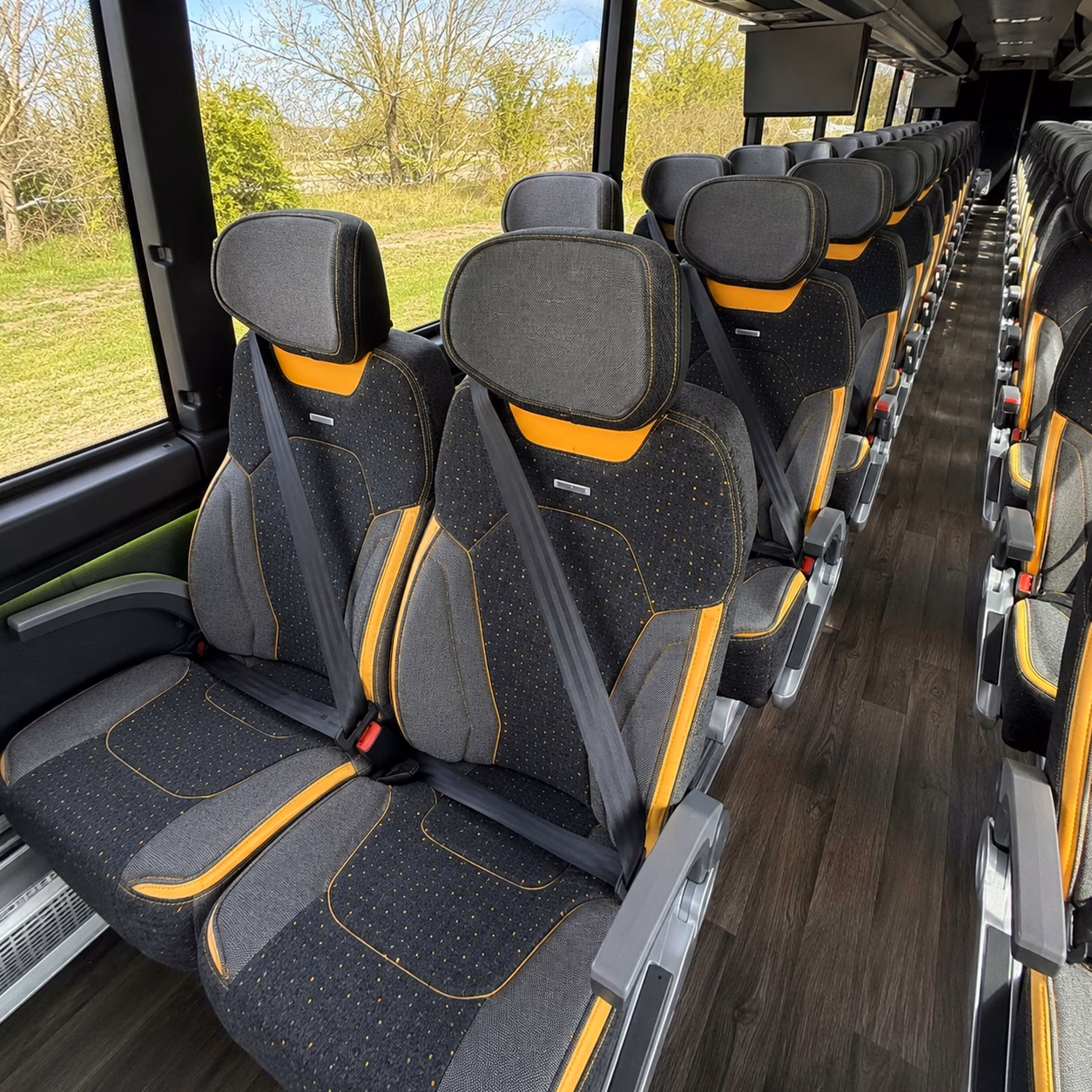 56 passenger charter bus interior